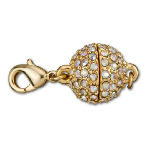 Crystal magnetic jewelry clasp with lobster clasps